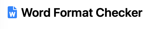 Word Format Checker